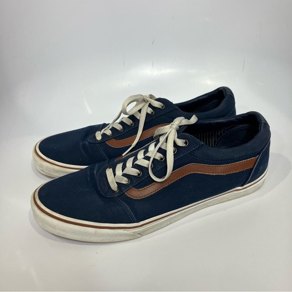 Vans sneakers navy blue with brown accents size 12 - Picture 1 of 8